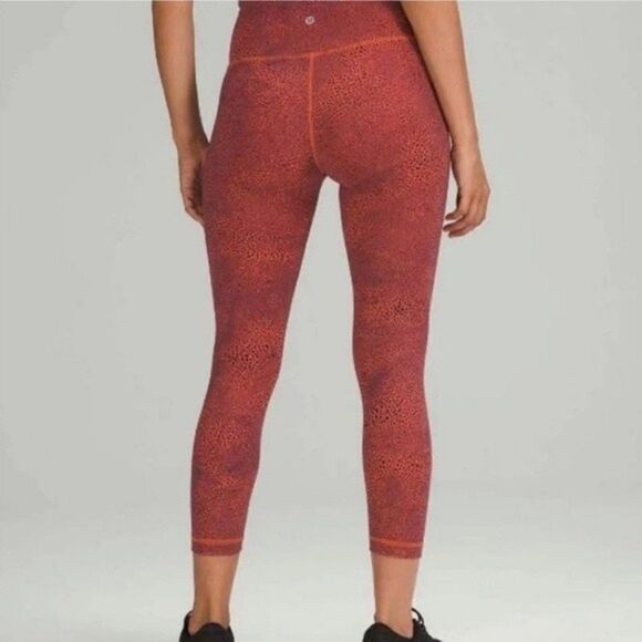 Lululemon Wunder Train High Rise 25” Leggings – Crackle Glaze Orange Women’s - Picture 3 of 12